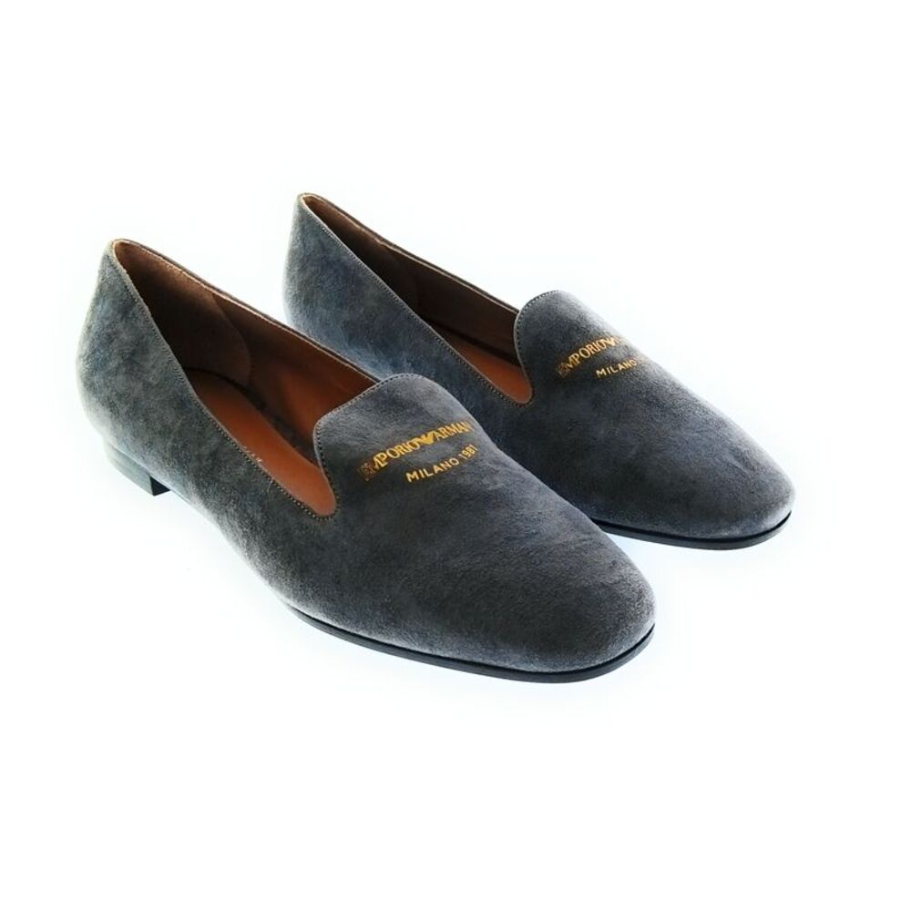 Emporio Armani Women's Anthracite Suede Loafers
